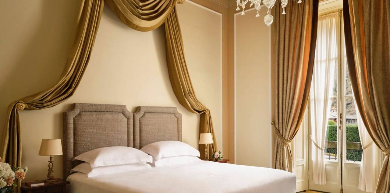 Luxury suite interior with warm light and refined textures